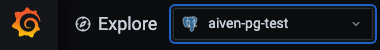 Screenshot of a Grafana panel showing PostgreSQL logo