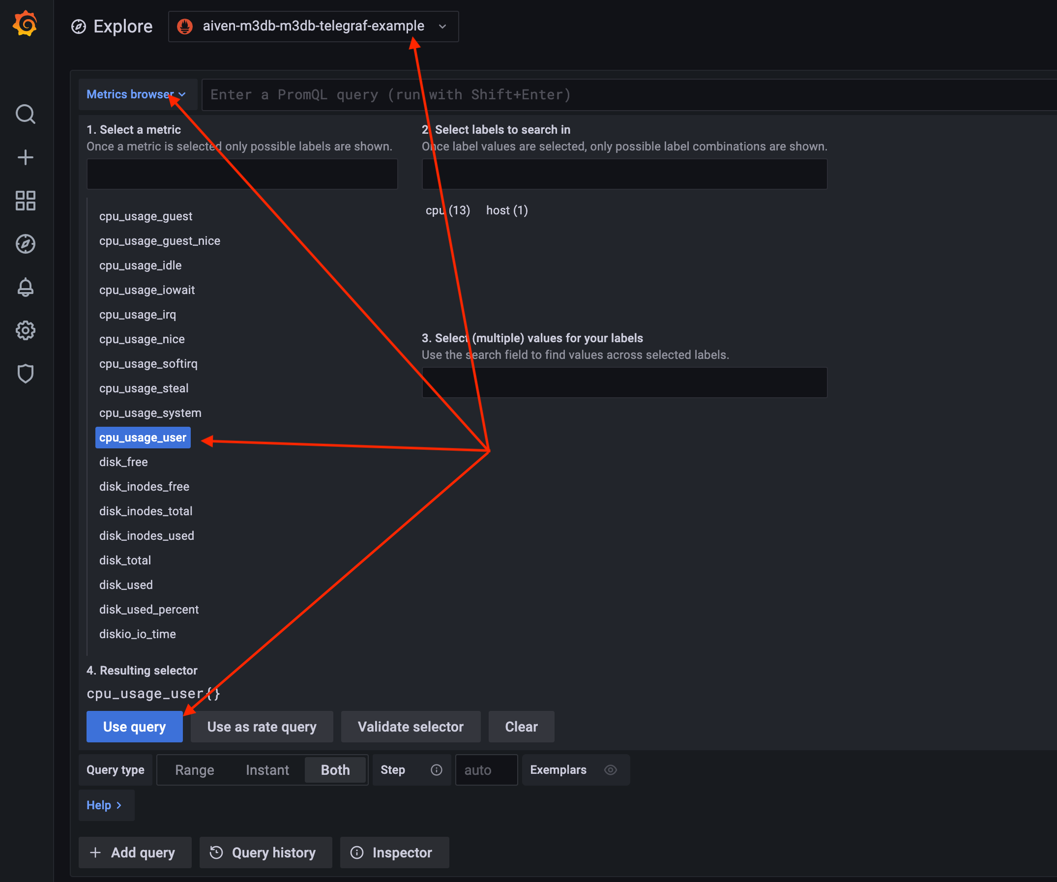 Grafana Explore for M3